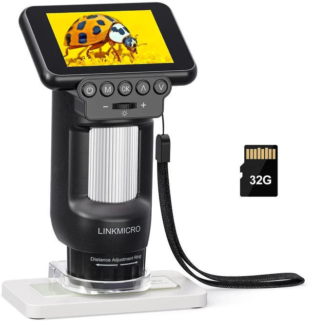 Main image of LM013 Digital Microscope for Adults Portable, Kids Handheld Microscope Camera with 2.8" Screen, Coins Magnifier with 8 LED, PC View, 32GB
