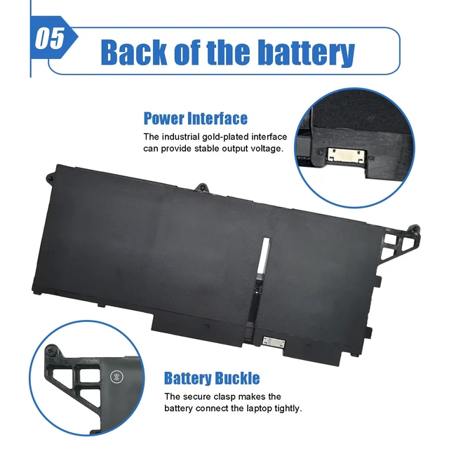 Alt view image 6 of 6 - 293F1 11.25V 41Wh Laptop Battery Compatible with Dell Latitude 5330 5430 5530 7430 7530 / Latitude 5330 2-in-1 P133G P134G Series 8H6WD 01VX5 404T8 51R71 8P81K