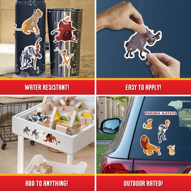 Alt view image 2 of 7 - Disney The Lion King Decals - Set of 13 Vinyl Stickers Mufasa Simba Pumbaa Rafiki Nala for Car Laptop Computer Kids Water Bottle Outdoor Waterproof