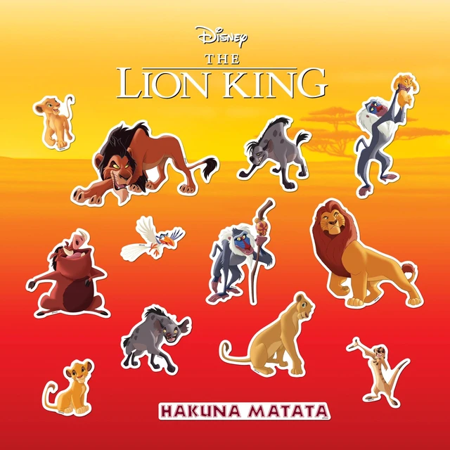 Main image of Disney The Lion King Decals - Set of 13 Vinyl Stickers Mufasa Simba Pumbaa Rafiki Nala for Car Laptop Computer Kids Water Bottle Outdoor Waterproof