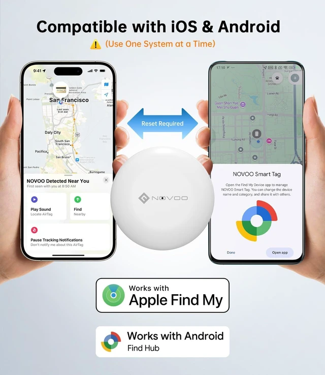 Alt view image 3 of 7 - Air Tracker Tags Compatible with iOS & Google Find My (4-Pack) Bluetooth Smart Tracking Tag with Loud 80dB Alarm, Replaceable Battery, GPS Tracker for Key, Bag, Passport, Luggage