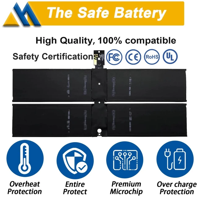 Alt view image 3 of 6 - DYNK01 G3HTA036H Battery Replacement for Microsoft Surface 1st Gen Laptop 1769 2017, Surface Laptop 1782 13.5'', 2-LQN-00004 KSR-00001 DAG-00003 7.57V 45.2Wh 5970mAh 4-Cell