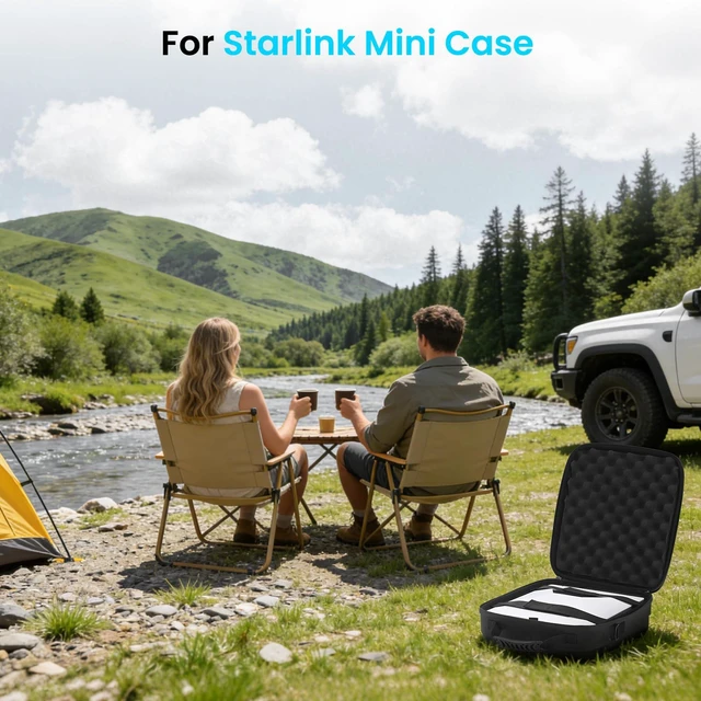 Alt view image 7 of 7 - Starlink Mini Case, Waterproof Shockproof EVA Carrying Storage Case with Dual Carry Options,for Starlink Mini Accessories, Ultra-Light Portable Protection, for Camping, RV & Outdoor Travel