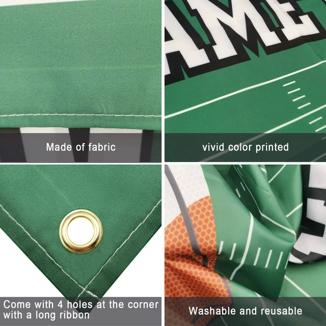 Alt view image 3 of 5 - Football Field Backdrop Banner Decorations Large Football Background for Sport Themed Birthday Wall Door Sign Decor
