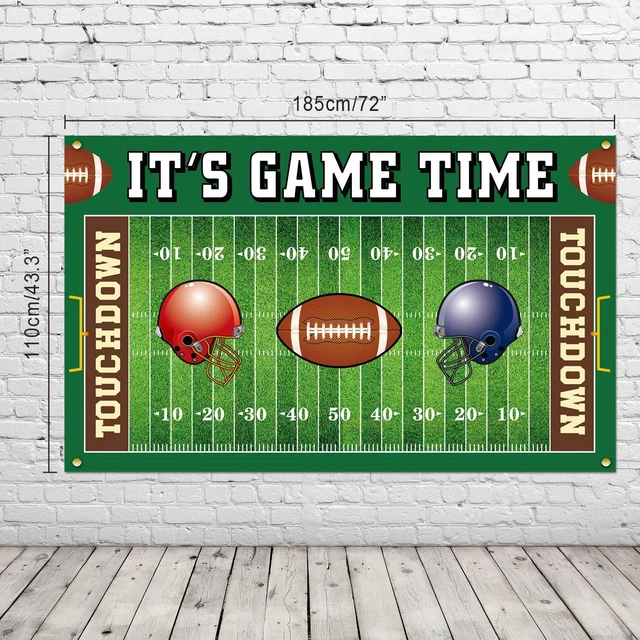 Alt view image 2 of 5 - Football Field Backdrop Banner Decorations Large Football Background for Sport Themed Birthday Wall Door Sign Decor