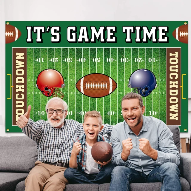 Alt view image 4 of 5 - Football Field Backdrop Banner Decorations Large Football Background for Sport Themed Birthday Wall Door Sign Decor
