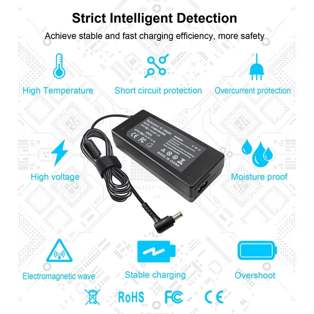 Alt view image 5 of 7 - 90W 19.5V 4.7A AC Charger Compatible with Sony VAIO VGP-AC19V37 VGP-AC19V10 VGP-AC19V12 VGP-AC19V19 VGP-AC19V20 VGP-AC19V67 VGP-AC19V32 VGP-AC19V41 VGP-AC19V48 PCG-3J1L PCG-61411L PCG-7162l PCG-7Y2L