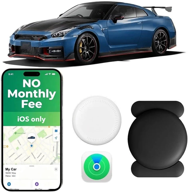 Main image of Mini Tracker for Vehicles, Magnetic Car Tracker with Anti-Theft Alerts - Works with Apple Find My (iOS Only), IP65 Waterproof, No Subscription, Hidden Tracking Device for Cars, Bikes, Luggage