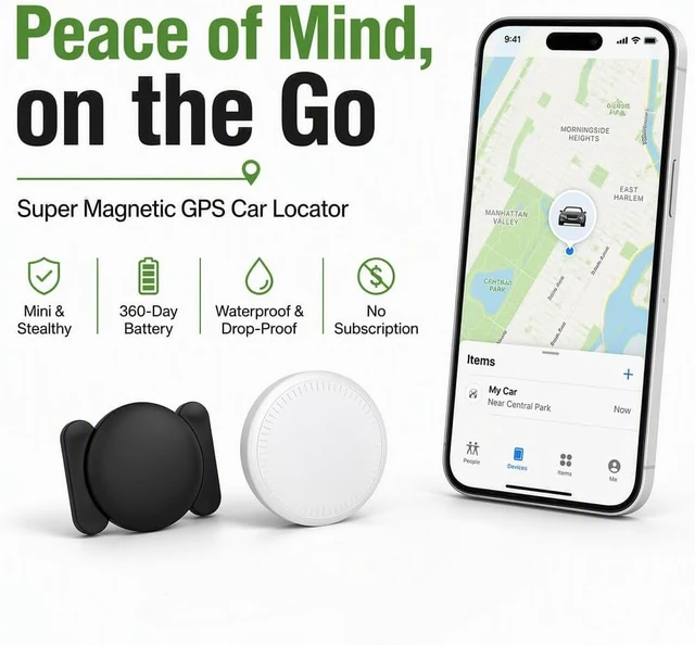 Alt view image 5 of 7 - Mini Tracker for Vehicles, Magnetic Car Tracker with Anti-Theft Alerts - Works with Apple Find My (iOS Only), IP65 Waterproof, No Subscription, Hidden Tracking Device for Cars, Bikes, Luggage