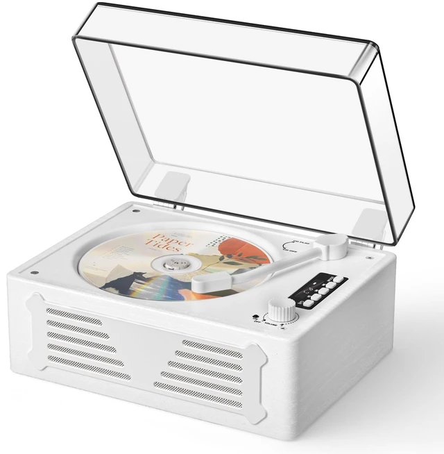 Main image of Retro CD Player with Bluetooth in&Out Relaxing Music Player Gifts Multiple Inputs,Pre-read,Automatic OFF,Rechargeable,Compact Design,Vintage Look,Easy Control,Holiday Gifts Ready