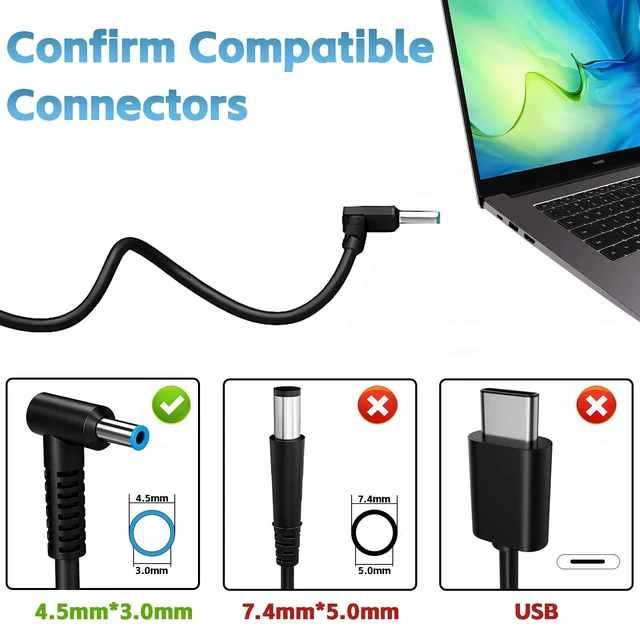 Alt view image 2 of 7 - 150W Charger Compatible with HP ZBook OMEN Victus Pavilion Gaming Laptop 4.5x3.0mm Blue Tip Fast Charging Compact Design TPN-CA11 917649-850 AC Adapter 19.5V 7.7A 135W Stable Power Supply