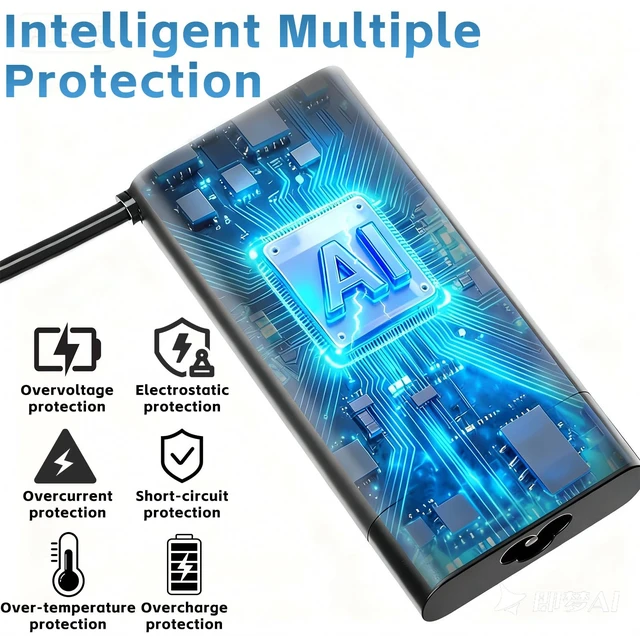 Alt view image 6 of 7 - 150W Charger Compatible with HP ZBook OMEN Victus Pavilion Gaming Laptop 4.5x3.0mm Blue Tip Fast Charging Compact Design TPN-CA11 917649-850 AC Adapter 19.5V 7.7A 135W Stable Power Supply