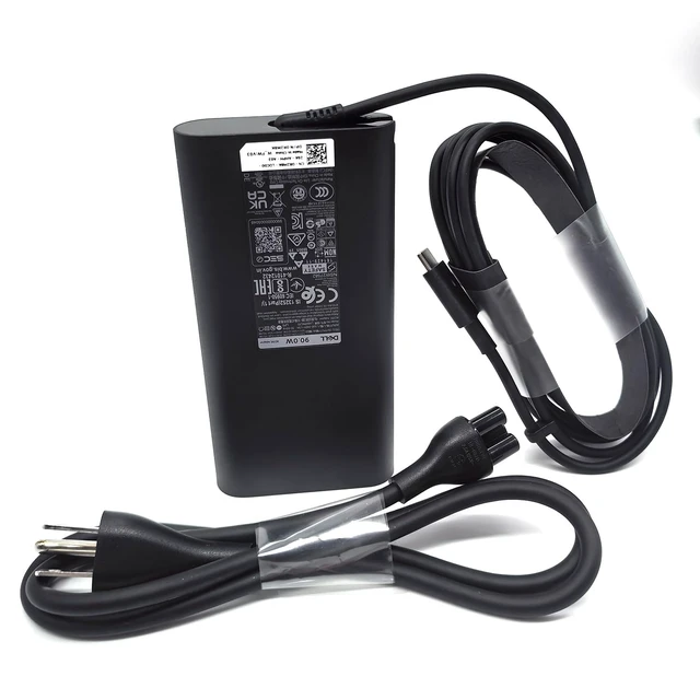 Alt view image 2 of 7 - Laptop Charger 90W Watt USB Type C GAN, Latitude 5500 5501 5511 5520 5521 5530 5531 7520 7530 AC Adapter, Black, LA90PM170