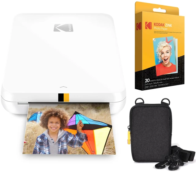 Main image of Step Slim Instant Mobile Photo Printer 2x3 Zink Paper (White) Kit: 20 Pack Zink Paper, case