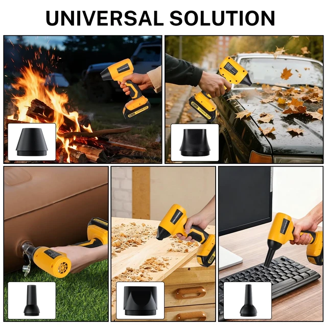 Alt view image 6 of 7 - Cordless Dust Blower Compatible with Dewalt 20V Max Battery, Handhled Leaf Blower Electric Compressed Air Duster Turbo Jet Fan with Nozzles for Blowing Leaves and Dust(Battery Not Included)