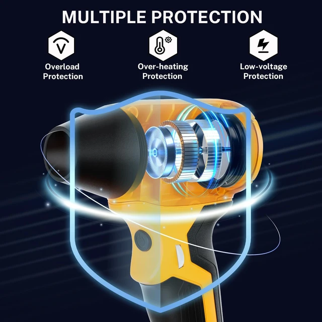 Alt view image 7 of 7 - Cordless Dust Blower Compatible with Dewalt 20V Max Battery, Handhled Leaf Blower Electric Compressed Air Duster Turbo Jet Fan with Nozzles for Blowing Leaves and Dust(Battery Not Included)