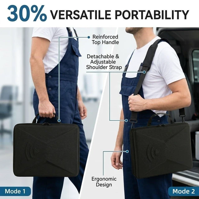 Alt view image 6 of 7 - Starlink Mini Case with Silicone Protective Cover Combo, Hard hard Travel Shockproof EVA, Dish Bumper Sleeve with Shoulder Strap, Water-Resistant Accessories, for RV & Camping