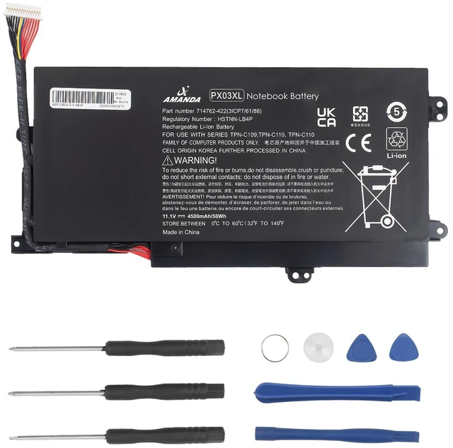 Main image of PX03XL PXO3XL 715050-001 Battery for HP Envy 14 Touchsmart M6 M6-K 11.1V50Wh for HP Sleekbook M6-K125DX M6-K015DX M6-K025DX M6-K010DX M6-K022DX 14- K112NR 714762-1C1 TPN-C109 TPN-C110 TPN-C111
