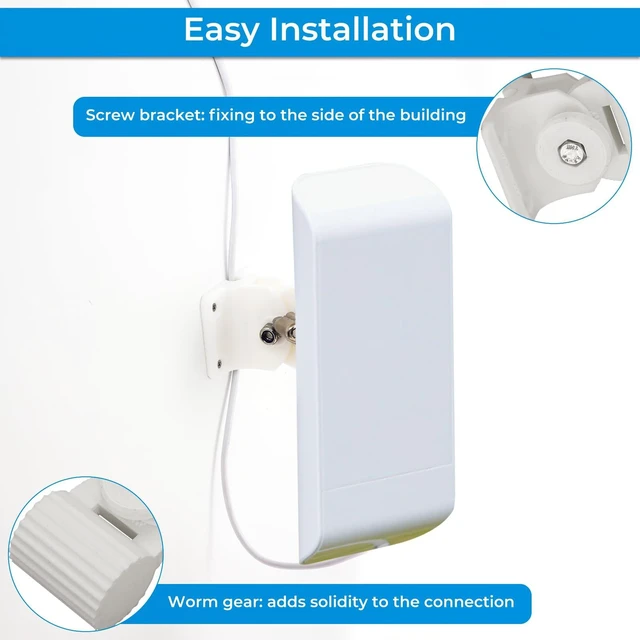 Alt view image 5 of 6 - Wall Mount Bracket for Ubiquiti NanoStation NS-5AC & LTU Lite Fits for Ubiquiti NanoStation NS-5AC, Loco M2/M5 & LTU Lite, Adjustable Outdoor PLA Mount, UV-Resistant White