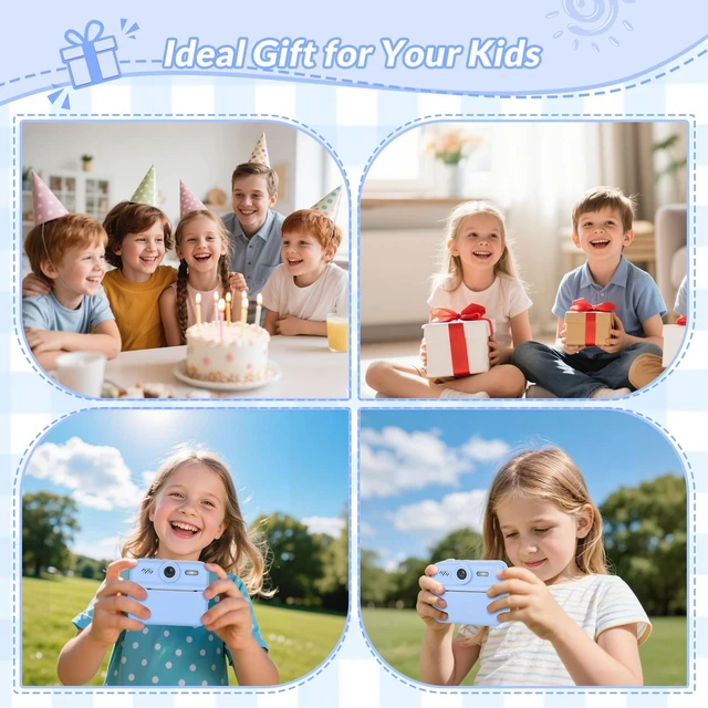 Alt view image 7 of 7 - Kids Camera Instant Print, 48MP Digital Camera Selfie 1080P Video with 32G TF Card, Toys Gifts for Girls Boys Aged 3-12 for Christmas/Birthday/Holiday (Blue)