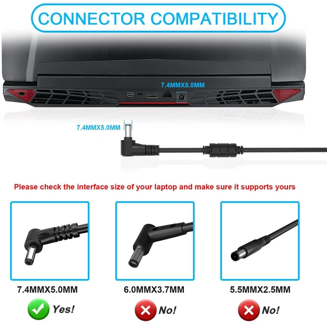 Alt view image 2 of 7 - Replacement for MSI 280W 230W 180W Charger Compatible with MSI GE75 Raider GE75VR GE73 GE73VR GE65 GE63 GE63VR GL63 GL65 GL75 GP75 Leopard Alpha 15 17 A4DEK ADP-280BB B Laptop Charger