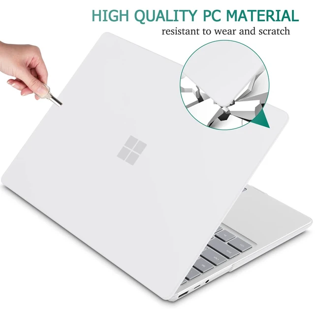 Alt view image 4 of 7 - Compatible with Microsoft Surface Laptop Go 3 Go 2 Go 1 12.4 Inch Model 1943 2013 (2023 2022 2020 Release), Plastic Hard Shell Case with Screen Protector + Keyboard Cover, Matte Clear