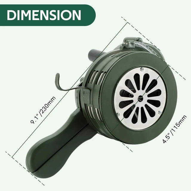 Alt view image 2 of 6 - Hand Crank Air Raid Siren 110DB Emergency Alarm Portable Manual Handheld Horn for Fire, Tornado, Sports, and Personal Safety, Delivers Loud Alert Sound for Urgent Warnings