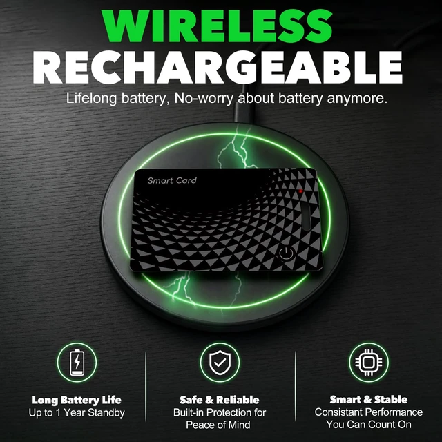 Alt view image 5 of 7 - 2026 Wallet Tracker Card, Bluetooth Tracking Card, Works with iOS & Android Apple MFi Certified, wireless charging, 120dB Alarm, IP68 waterproof for keys, passport & luggage, Backpack