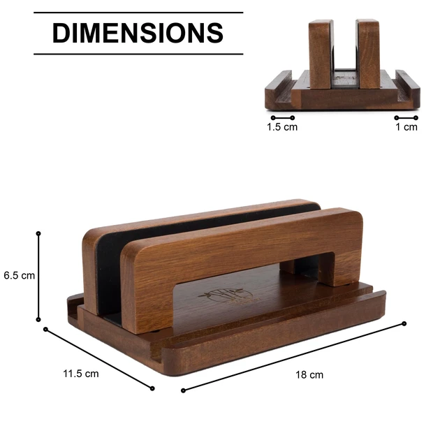 Alt view image 4 of 7 - 3 Slots Acacia Wood Vertical Laptop Stand, Adjustable Wooden Laptop Holder, Non-Slip Laptop Dock Compatible with Apple MacBook, Microsoft Surface, Gaming Laptops, IPad, Tablets