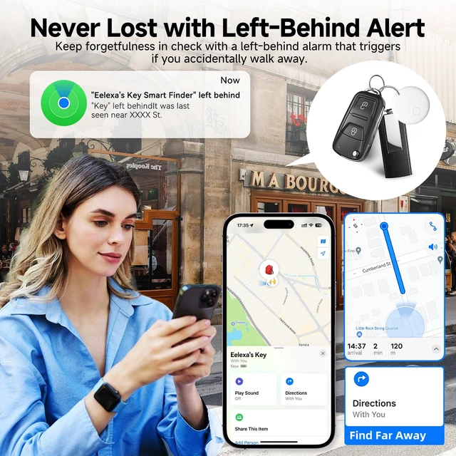 Alt view image 5 of 6 - Air Tracker Tags- 2 Pack, Item Locator, Bluetooth Luggage Tracker Works for Apple Find My (iOS Only),Key Finder, ltem Locator for Wallet, Backpack,Suitcase, Bag, Birthday Gift