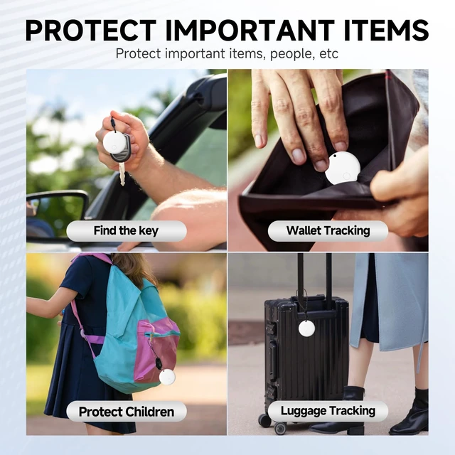 Alt view image 6 of 6 - Air Tracker Tags- 2 Pack, Item Locator, Bluetooth Luggage Tracker Works for Apple Find My (iOS Only),Key Finder, ltem Locator for Wallet, Backpack,Suitcase, Bag, Birthday Gift