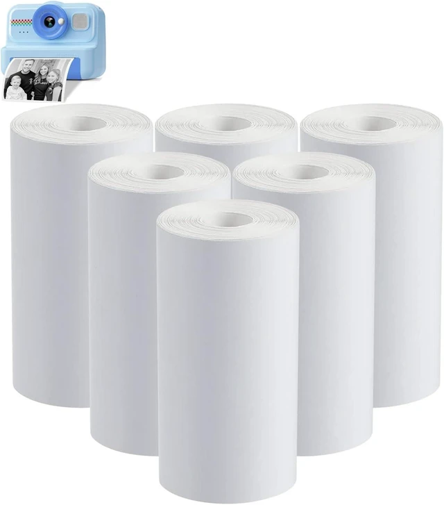 Main image of Instant Cameras Instant Print Paper, 6 Rolls Black & White Print Paper for KC02 Kids Instant Print Camera, NO-Ink HD Printing Thermal Print Paper Set - 6 Meters