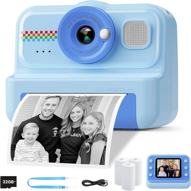 Alt view image 2 of 2 - Instant Cameras Instant Print Paper, 6 Rolls Black & White Print Paper for KC02 Kids Instant Print Camera, NO-Ink HD Printing Thermal Print Paper Set - 6 Meters