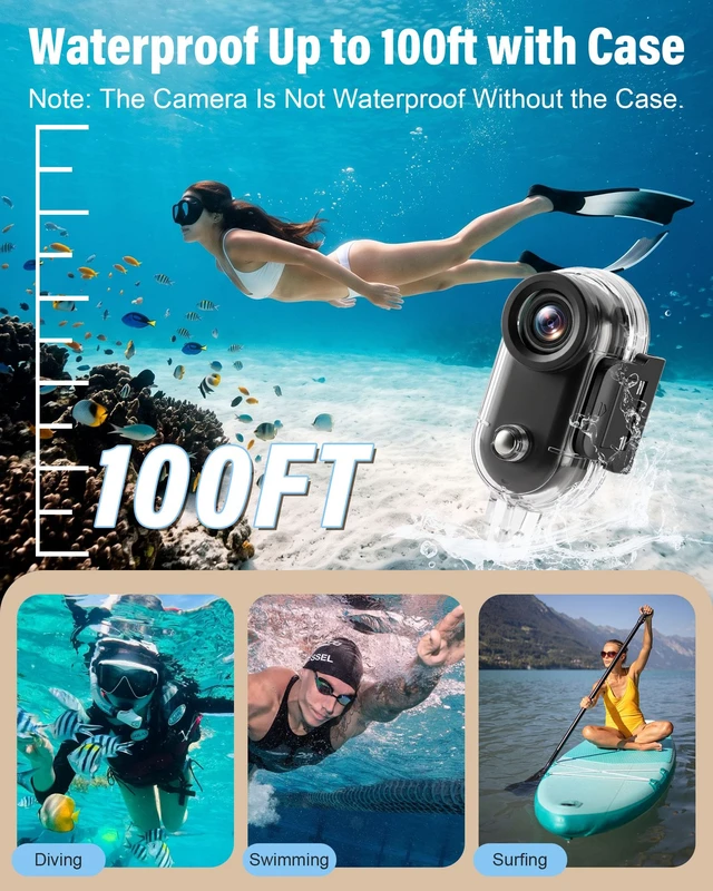 Alt view image 2 of 7 - Mini Body Camera 4K, Thumb Action Camera with 123° wide-angle Lens, Wearable Cam with 360° Rotatable Clip, Portable Pov Cam Magnetic Mount for Chest/Vlogging/Bike, Wi-Fi, APP, Waterproof(No SD Card)