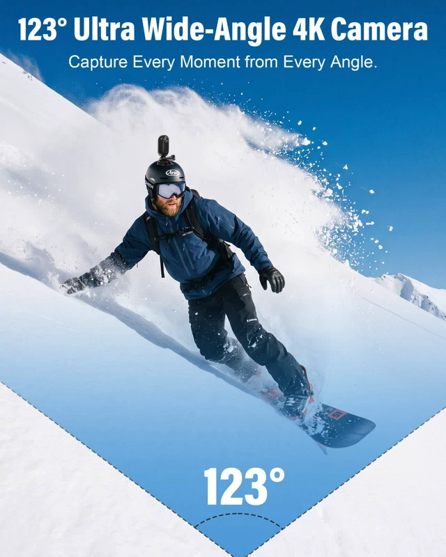 Alt view image 6 of 7 - Mini Body Camera 4K, Thumb Action Camera with 123° wide-angle Lens, Wearable Cam with 360° Rotatable Clip, Portable Pov Cam Magnetic Mount for Chest/Vlogging/Bike, Wi-Fi, APP, Waterproof(No SD Card)