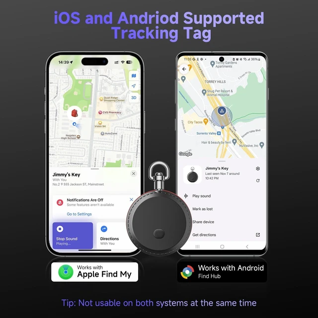 Alt view image 3 of 7 - ARTMU 4 Pack Air Tracker Tags Works with Apple Find My & Google Find Hub(iOS and Android),IP68 Waterproof Replaceable Battery,Key Finder Item Locator Smart Tag for Keys,Bag,Luggage