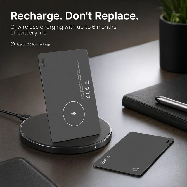 Alt view image 7 of 7 - Apple find My Wallet Tracker Card, Apple Wallet Airtag Card, Slim Rechargeable Finder for Wallets, Bags, Passport Holders and Everyday Essentials