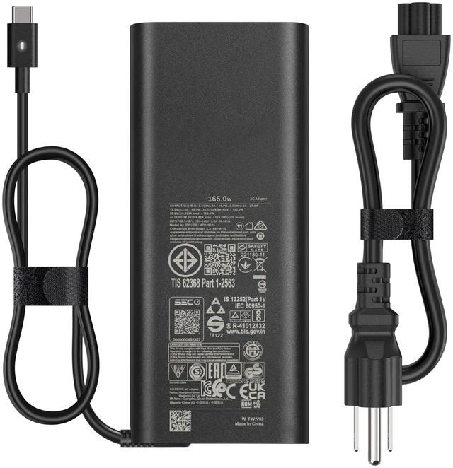 Main image of 165W USB-C GaN Charger Compatible with Dell Precision 5680 5690 For Dell XPS 17 15 9730 Latitude 7640 7340 5540 5440, Inspiron-14 16 Replaces 450-BFVH DA165PM210 HA165PM210 LA165PM210