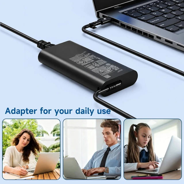 Alt view image 7 of 7 - 165W USB-C GaN Charger Compatible with Dell Precision 5680 5690 For Dell XPS 17 15 9730 Latitude 7640 7340 5540 5440, Inspiron-14 16 Replaces 450-BFVH DA165PM210 HA165PM210 LA165PM210