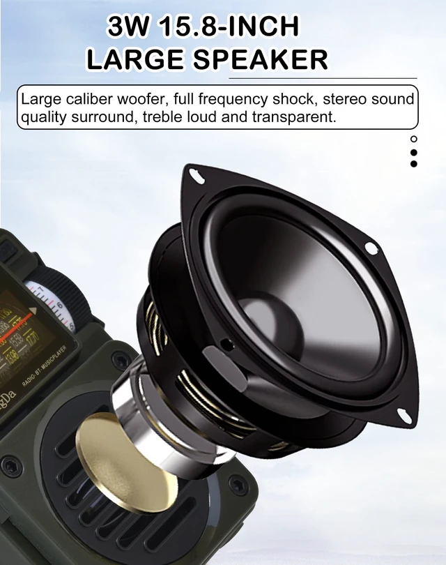 Alt view image 3 of 7 - Shortwave Radio, Bluetooth Speaker Support MicroSD, FM MW WB SW Receiver with NOAA Alerts and Sleep Timer, Rechargeable Retro Analog Radios with Backlit and ATS Preset for Camping HRD700