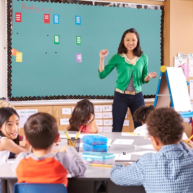 Alt view image 5 of 7 - Calming Blue Bulletin Board Roll Classroom Non Woven Fabric Background 15.7 in x 36 ft Fade Resistant Blue Bulletin Board Decoration for Back to School Classroom Bulletin Wall Decor