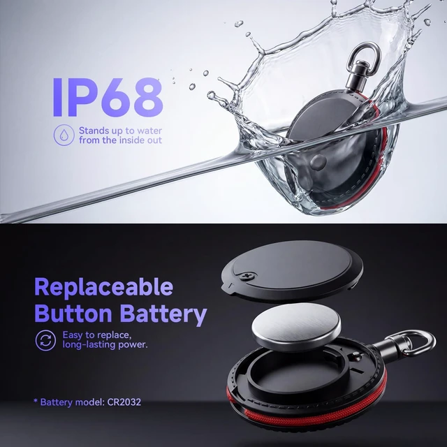Alt view image 7 of 7 - ARTMU 4 Pack Air Tracker Tags Works with Apple Find My & Google Find Hub(iOS and Android),IP68 Waterproof Replaceable Battery,Key Finder Item Locator Smart Tag for Keys,Bag,Luggage