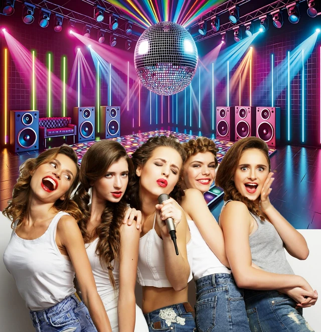 Alt view image 4 of 7 - Disco Stage Backdrop Retro Rock Music Disco Ball Glow Colorful Photography Background 70s 80s 90s Night Club Neon Dance Prom Birthday Party Decoration Banner Photo Props (8x6FT)