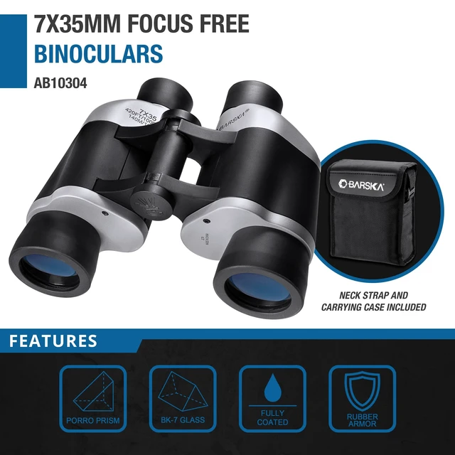 Alt view image 2 of 5 - Focus Free Binoculars 7x35 for Kids & Adults Hunting Bird Watching Travel Compact