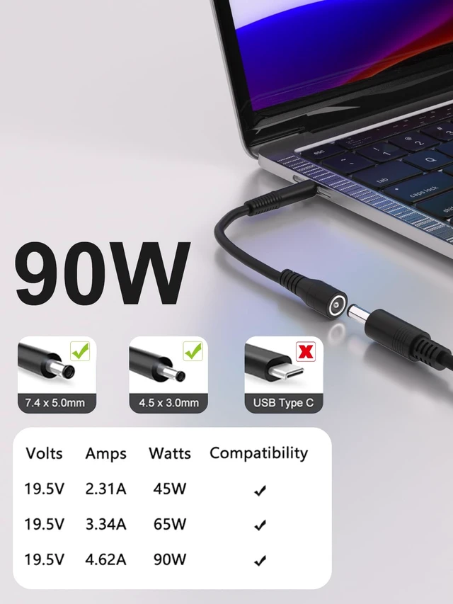 Alt view image 3 of 7 - 90W Power Supply Compatible with Dell Optiplex Micro/All-in-One Desktop for Micro 9020 7010 7020 7040 7050 7060 7070 7080 7090 5070 5080 5090 3050 3060 3070 for 24/27 All-in-One EC24250 EC27250