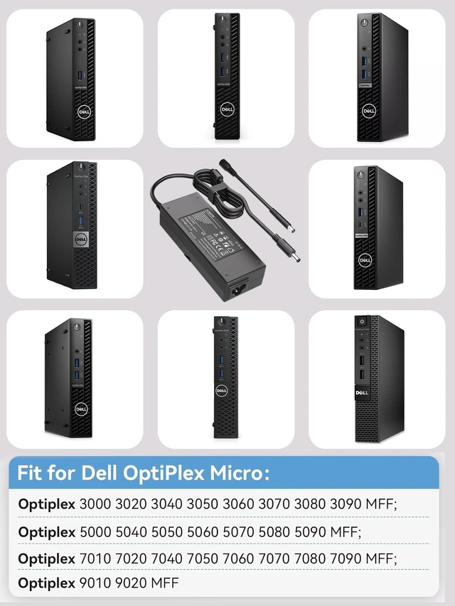 Alt view image 4 of 7 - 90W Power Supply Compatible with Dell Optiplex Micro/All-in-One Desktop for Micro 9020 7010 7020 7040 7050 7060 7070 7080 7090 5070 5080 5090 3050 3060 3070 for 24/27 All-in-One EC24250 EC27250