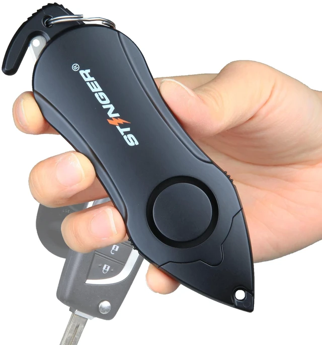 Main image of USA 140dB Siren Personal Safety Alarm Keychain Emergency Tool Black Panic Alarm Siren, Seatbelt Cutter, Car Window Breaker, Safety Device for Women Kid(Black)