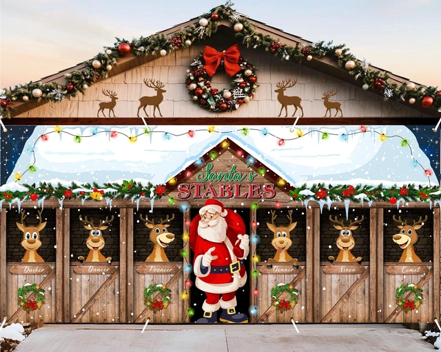 Main image of Christmas Garage Door Banner Decor, 16 x 7 ft, Santa Claus