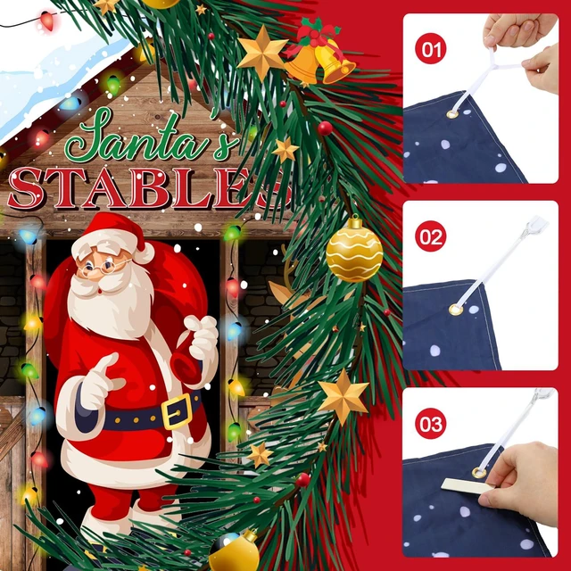 Alt view image 3 of 7 - Christmas Garage Door Banner Decor, 16 x 7 ft, Santa Claus