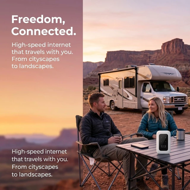 Alt view image 2 of 7 - Unlocked Portable 4G/5G WiFi Hotspot,Mobile Router with SIM Card Slot,300Mbps LTE CAT4 High-Speed Internet,Connects Up to 16 Devices,Travel WiFi for Camping,RV, Motorhome, Road Trips & Remote Work